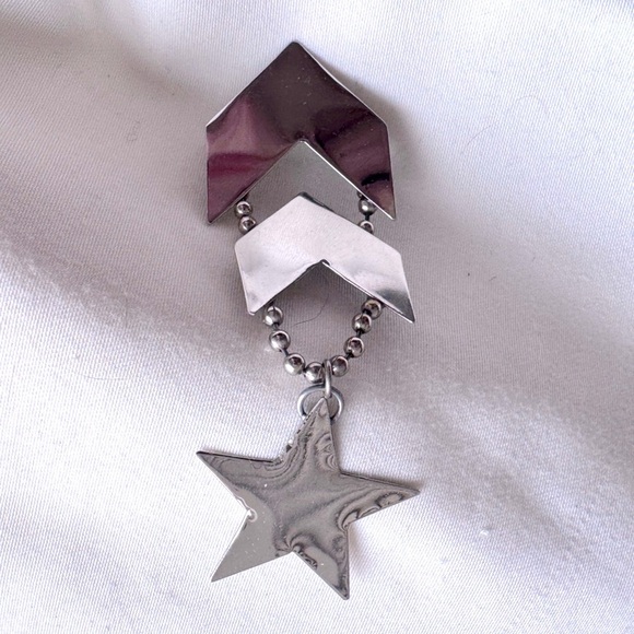 🎖️Vintage Stunning Military Style Silver Star Pendant Pin / Brooch 🎖️ - Picture 4 of 15